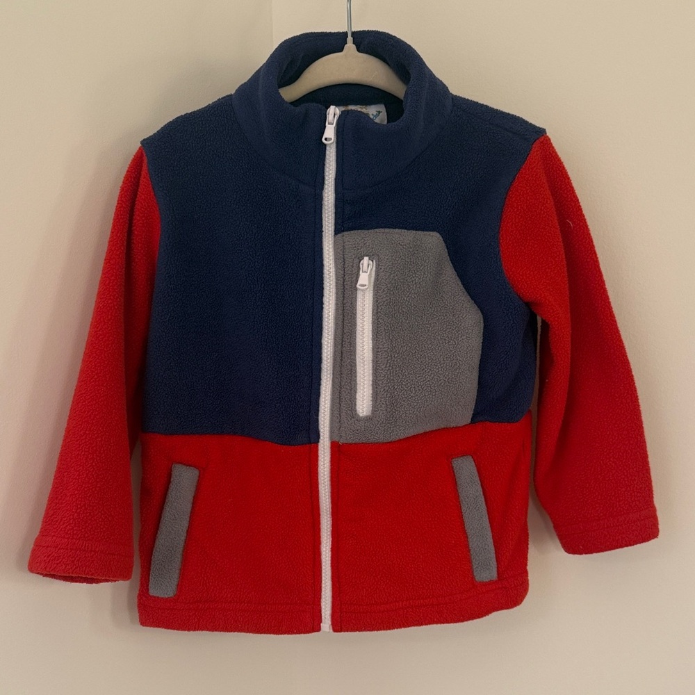 Colorful Fleece Jacket with Zipper